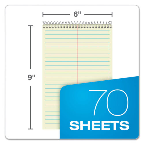 Ampad Steno Pads, Gregg Rule, Tan Cover, 70 Green-Tint 6 x 9 Sheets, 6Pack (TOP25476)
