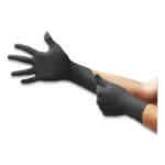 Ansell MICROFLEX MidKnight Powder-Free Nitrile Gloves, 4.7 mil Palm, 5.9 mil Fingers, 2X-Large, Black, 100Box (ANSMK296XXL)