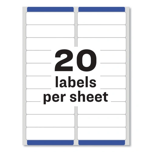 Avery Easy Peel White Address Labels w Sure Feed Technology, Laser Printers, 1 x 4, White, 20Sheet, 25 SheetsPack (AVE5261)