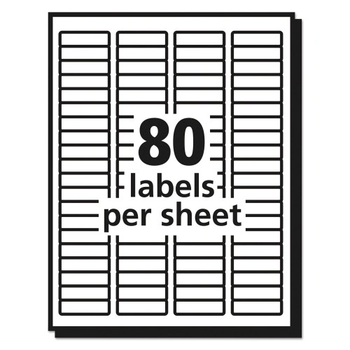 Avery Matte Clear Easy Peel Mailing Labels w Sure Feed Technology, Inkjet Printers, 0.5 x 1.75, Clear, 80Sheet, 10 SheetsPack (AVE18667)