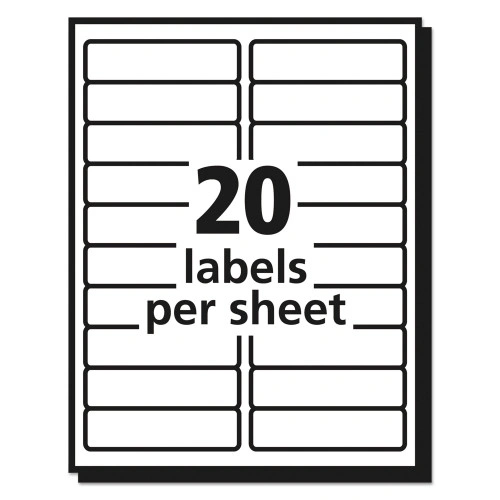 Avery Matte Clear Easy Peel Mailing Labels w Sure Feed Technology, Inkjet Printers, 1 x 4, Clear, 20Sheet, 10 SheetsPack (AVE18661)