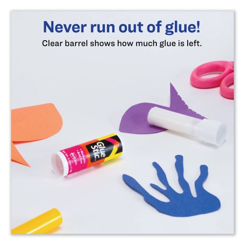 Avery Permanent Glue Stic, 0.26 oz, Applies White, Dries Clear (AVE00166)