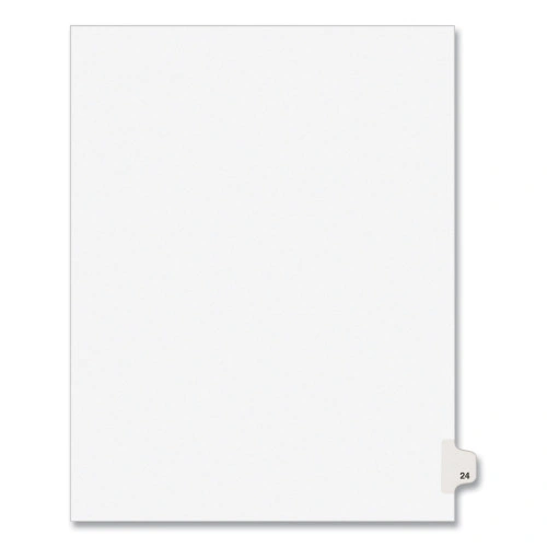 Avery Preprinted Legal Exhibit Side Tab Index Dividers, Avery Style, 10-Tab, 24, 11 x 8.5, White, 25Pack, (AVE01024)