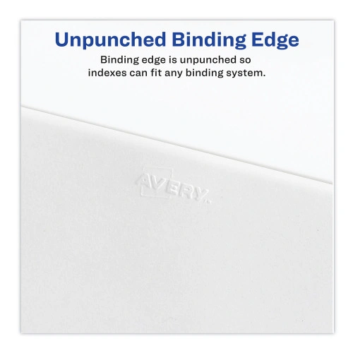 Avery Preprinted Legal Exhibit Side Tab Index Dividers, Avery Style, 10-Tab, 24, 11 x 8.5, White, 25Pack, (AVE01024)