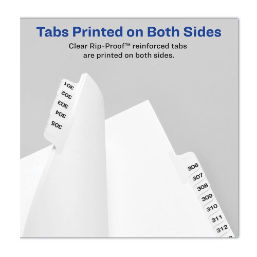 Avery Preprinted Legal Exhibit Side Tab Index Dividers, Avery Style, 10-Tab, 24, 11 x 8.5, White, 25Pack, (AVE01024)