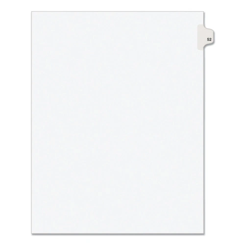 Avery Preprinted Legal Exhibit Side Tab Index Dividers, Avery Style, 10-Tab, 52, 11 x 8.5, White, 25Pack, (AVE01052)