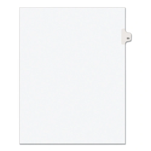 Avery Preprinted Legal Exhibit Side Tab Index Dividers, Avery Style, 10-Tab, 55, 11 x 8.5, White, 25Pack, (AVE01055)