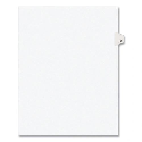 Avery Preprinted Legal Exhibit Side Tab Index Dividers, Avery Style, 10-Tab, 56, 11 x 8.5, White, 25Pack, (AVE01056)