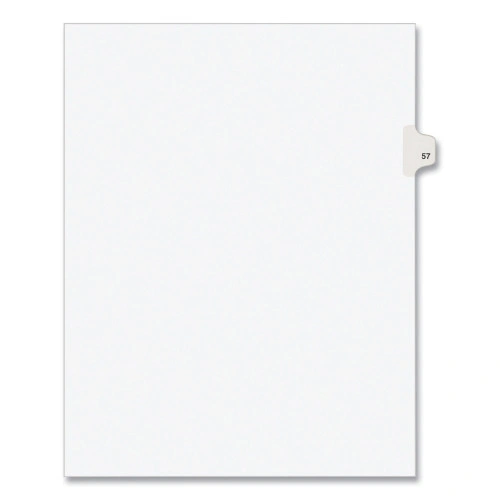 Avery Preprinted Legal Exhibit Side Tab Index Dividers, Avery Style, 10-Tab, 57, 11 x 8.5, White, 25Pack, (AVE01057)