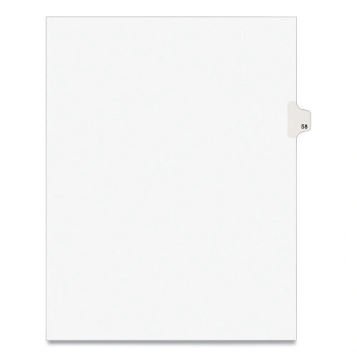 Avery Preprinted Legal Exhibit Side Tab Index Dividers, Avery Style, 10-Tab, 58, 11 x 8.5, White, 25Pack, (AVE01058)