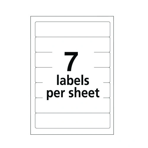 Avery Removable File Folder Labels with Sure Feed Technology, 0.66 x 3.44, White, 7Sheet, 36 SheetsPack (AVE5235)