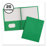 Avery Two-Pocket Folder, Prong Fastener, 0.5 Capacity, 11 x 8.5, Green, 25Box (AVE47977)