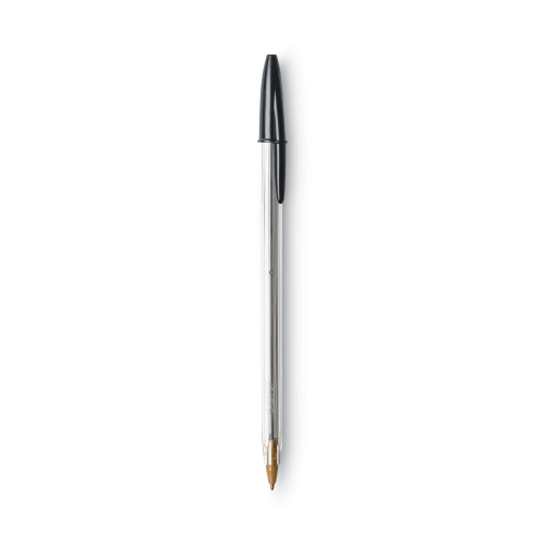BIC Cristal Xtra Smooth Ballpoint Pen, Stick, Medium 1 mm, Black Ink, Clear Barrel, Dozen (BICMS11BK)