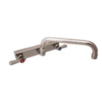 BK Resources Evolution Splash Mount Stainless Steel Faucet, 4.88 Height10 Reach, Stainless Steel (BKEEVO8SM10)