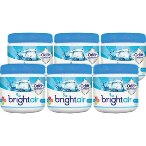 BRIGHT Air Super Odor Eliminator, Cool and Clean, Blue, 14 oz Jar, 6/Carton (BRI900090CT)