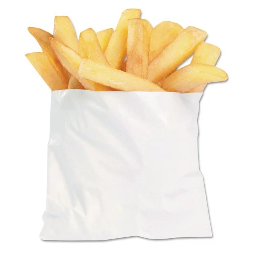 Bagcraft French Fry Bags, 4.5 x 2 x 3.5, White, 2,000Carton (BGC450003)