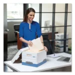 Bankers Box STORFILE Medium-Duty LetterLegal Storage Boxes, LetterLegal Files, 12.75 x 16.5 x 10.5, WhiteBlue, 12Carton (FEL00789)