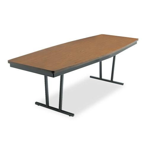 Barricks Economy Conference Folding Table, Boat, 96w x 36d x 30h, WalnutBlack (BRKECT368WA)