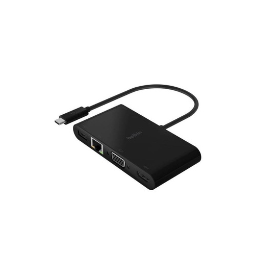 Belkin USB-C Multimedia + Charge Adapter, 4K HDMIUSB-AUSB-CVGA, 4.9 ft, Black (BLKAVC004BKBL)