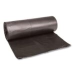 Boardwalk Low-Density Waste Can Liners, 60 gal, 0.65 mil, 38 x 58, Black, Perforated Roll, 25 BagsRoll, 4 RollsCarton (BWK3858H)