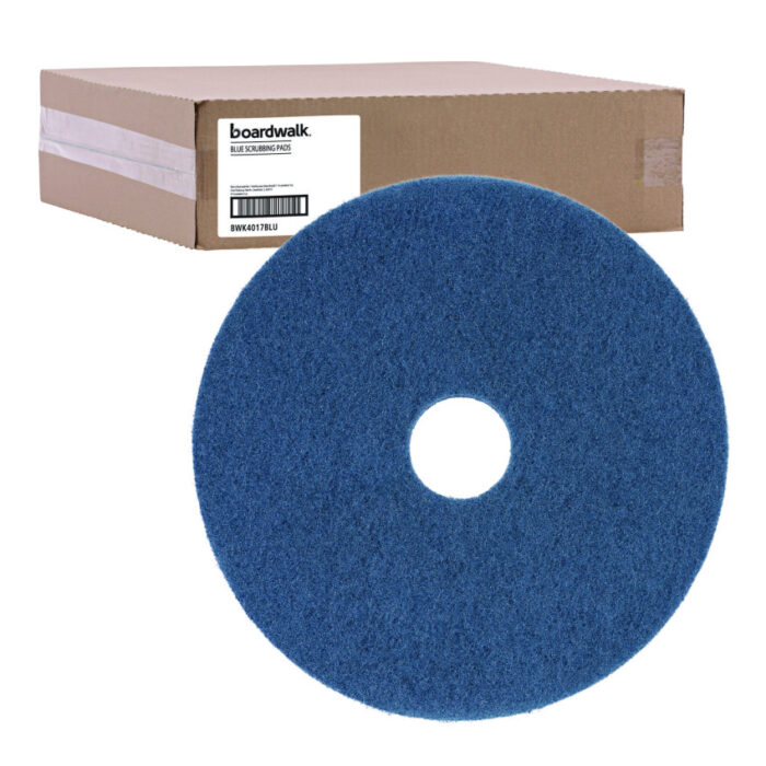 Boardwalk Scrubbing Floor Pads, 17 Diameter, Blue, 5Carton (BWK4017BLU)