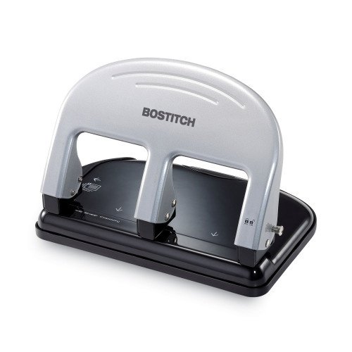 Bostitch 40-Sheet EZ Squeeze Three-Hole Punch, 932 Holes, BlackSilver (ACI2240)