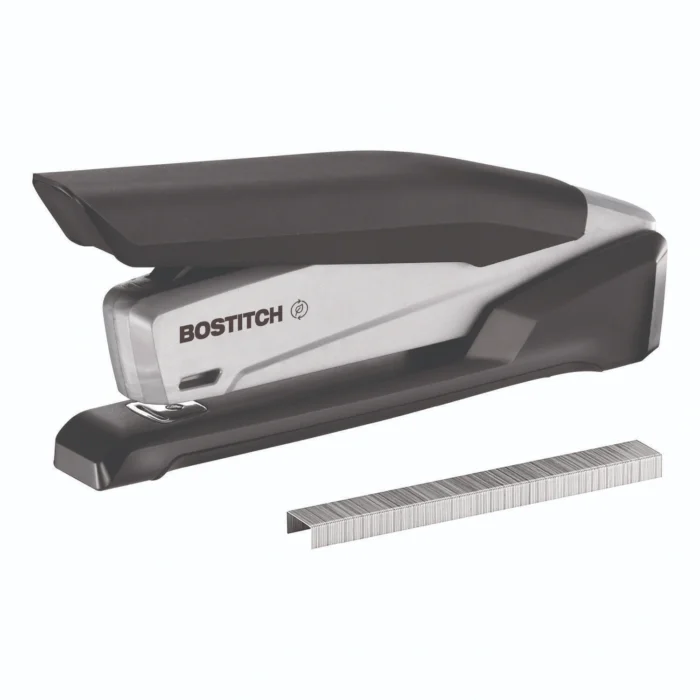 Bostitch InPower One-Finger Eco-Friendly Desktop Stapler, 25-Sheet Capacity, BlackGray (ACI1100)