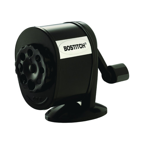 Bostitch Metal Manual Pencil Sharpener, Manually-Powered, 5.44 x 2.69 x 4.33, Black (BOSMPS1BLK)