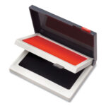 COSCO 2000 PLUS Two-Color Felt Stamp Pad Case, 4 x 2, BlackRed (CSC090468)