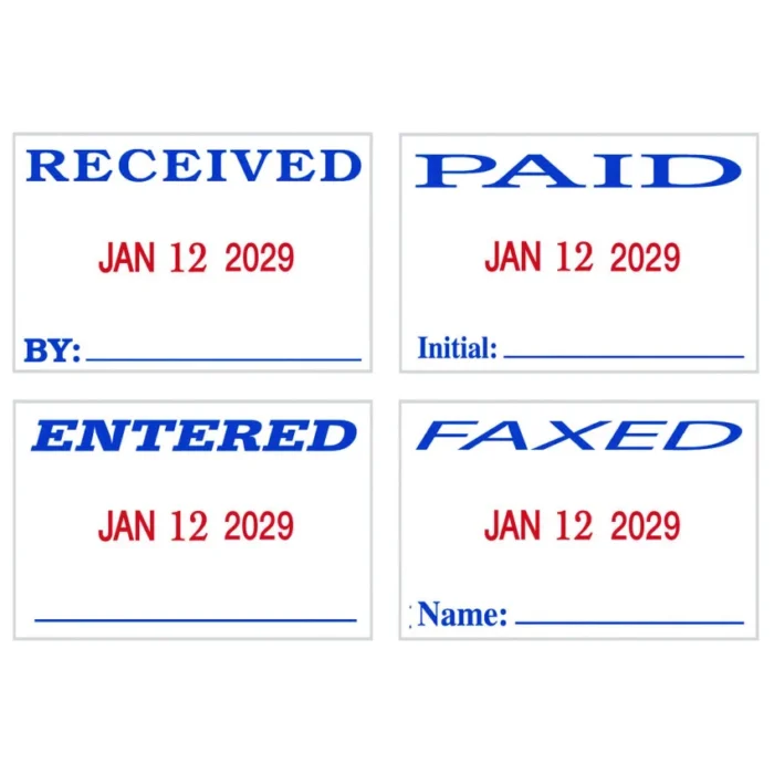 COSCO 2000PLUS Economy Message Dater, 4 Messages, RedBlue, 1.75 x 0.94 (COS065005)