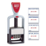 COSCO 2000PLUS Model S 360 Self-Inking Two-Color Message Dater, 5 Years, ENTEREDFAXEDPAIDRECEIVED, 1.81 x 1.25, BlueRed Ink (COS032519)
