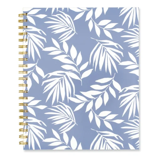 Cambridge Elena WeeklyMonthly Planner, Palm Leaves Artwork, 11 x 9.25, BlueWhite Cover, 12-Month (Jan to Dec) 2024 (AAG1680905)