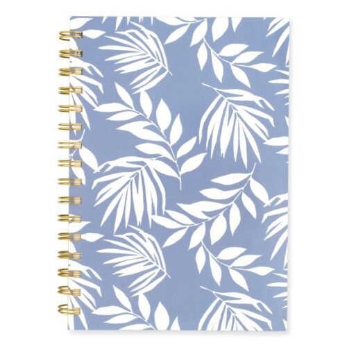 Cambridge Elena WeeklyMonthly Planner, Palm Leaves Artwork, 8.5 x 6.38, BlueWhite Cover, 12-Month (Jan to Dec) 2024 (AAG1680200)