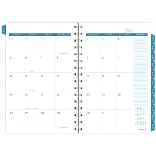 Cambridge Glacier WeeklyMonthly Planner, Glacier Artwork, 8.5 x 6.38, BlueGraySilver Cover, 12-Month (Jan to Dec) 2025 (AAG1727200)