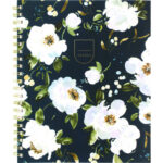 Cambridge Leah Bisch WeeklyMonthly Floral Planner, Floral Artwork, 11 x 9.25, BlueWhiteGold Cover, 12-Month (Jan to Dec) 2025 (AAGLB34905)
