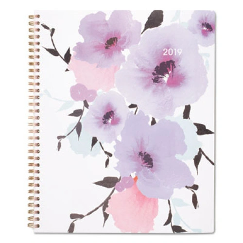 Cambridge Mina WeeklyMonthly Planner, Floral Artwork, 11 x 8.5, WhiteVioletPeach Cover, 12-Month (Jan to Dec) 2025 (AAG1134905)