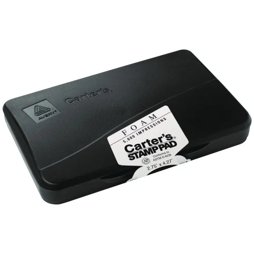 Carter's Pre-Inked Foam Stamp Pad, 4.25 x 2.75, Black (AVE21381)