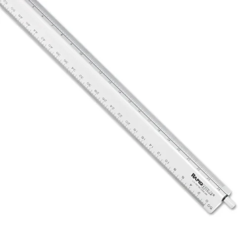 Chartpak Adjustable Triangular Scale Aluminum Engineers Ruler, 12, Long, Silver (CHA240)