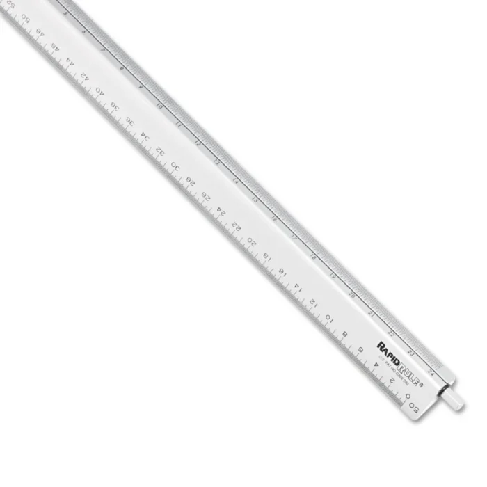 Chartpak Adjustable Triangular Scale Aluminum Engineers Ruler, 12, Long, Silver (CHA240)