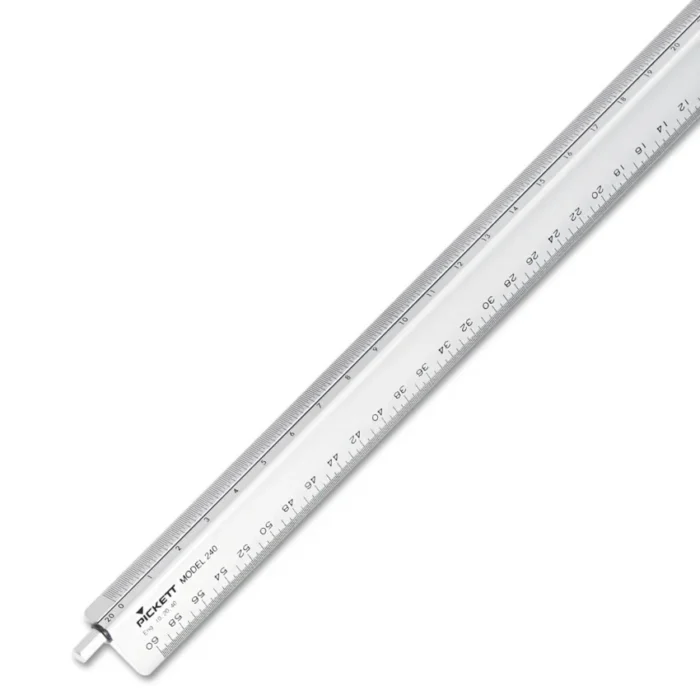 Chartpak Adjustable Triangular Scale Aluminum Engineers Ruler, 12, Long, Silver (CHA240)