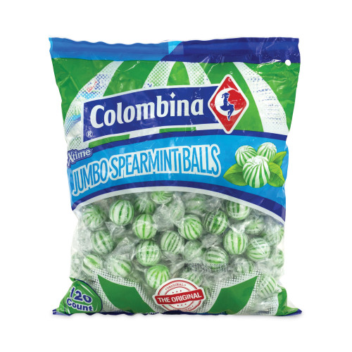Colombina Jumbo Spearmint Balls, 0.04 oz, 120 BallsBag, 1 BagCarton (GRR20900022)