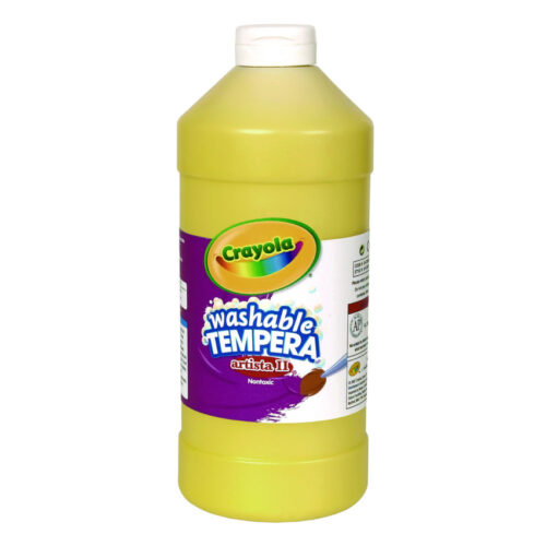 Crayola Artista II Washable Tempera Paint, Yellow, 32 oz Bottle (CYO543132034)