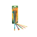 Crayola Arts and Craft Brush Set, Assorted Sizes, Natural Hair, Angled, Flat, Round, 5Set (CYO053506)