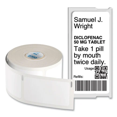 DYMO LW Durable Labels, Medical Prescription Label, 1 x 2.13, White, 500 LabelsRoll (DYM2187918)