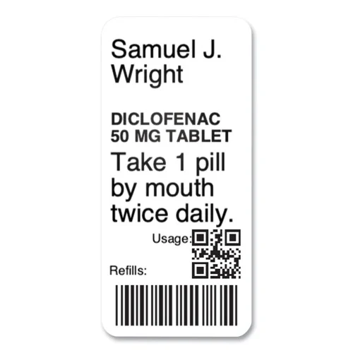 DYMO LW Durable Labels, Medical Prescription Label, 1 x 2.13, White, 500 LabelsRoll (DYM2187918)