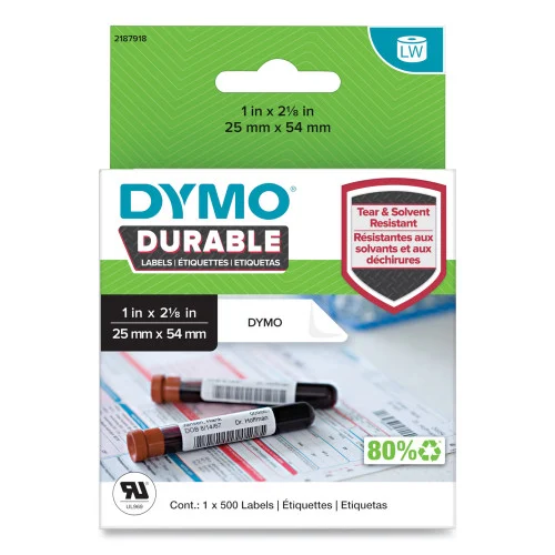 DYMO LW Durable Labels, Medical Prescription Label, 1 x 2.13, White, 500 LabelsRoll (DYM2187918)