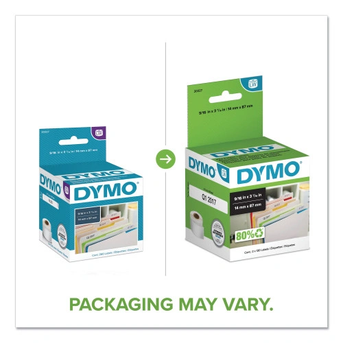 DYMO LabelWriter 1-UP File Folder Labels, 0.56 x 3.43, White, 130 Labels Roll, 2 RollsPack (DYM30327)