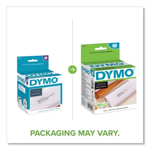 DYMO LabelWriter Address Labels, 1.12 x 3.5, White, 260 LabelsRoll, 2 RollsPack (DYM30320)