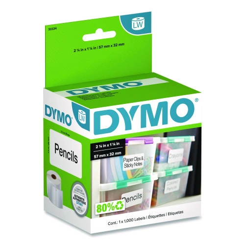 DYMO LabelWriter Address Labels, 1.25'' x 2.25'', White, 1,000 LabelsRoll (DYM30334)