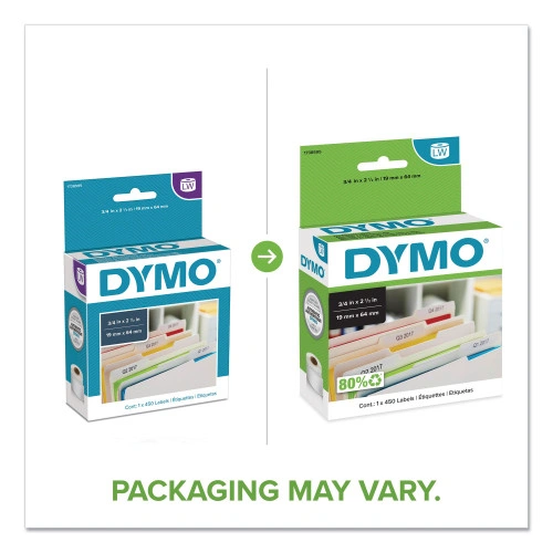 DYMO LabelWriter Bar Code Labels, 0.75 x 2.5, White, 450 LabelsRoll (DYM1738595)